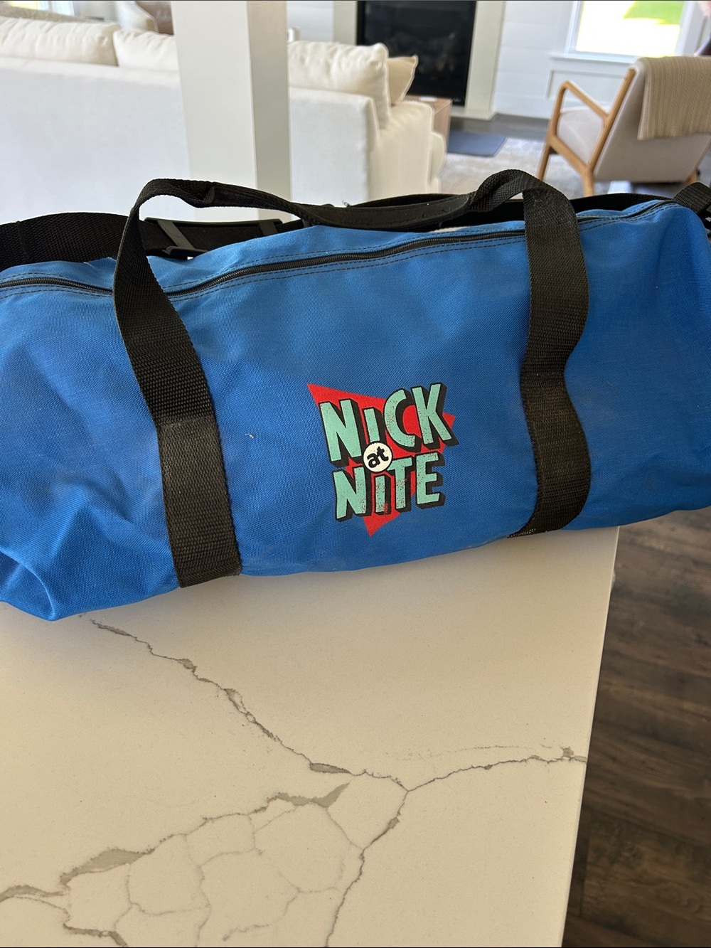 Nickelodeon Blue Duffel Bag with Black Straps